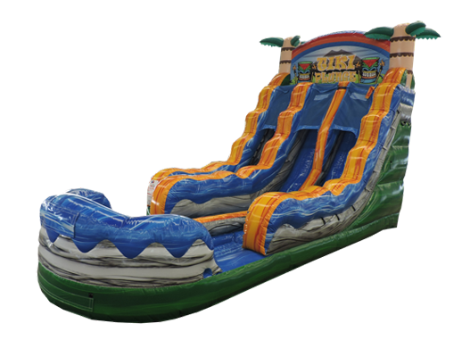 18ft Tiki Plunge Double Lane Water Slide With Pool